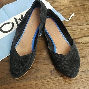 toms jutti chevron pattern suede flats